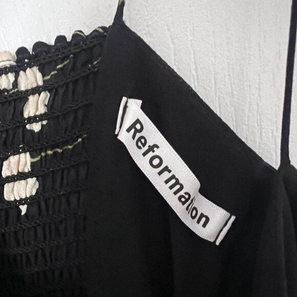 Reformation black Kourtney midi dress SIZE S - Picture 5 of 12